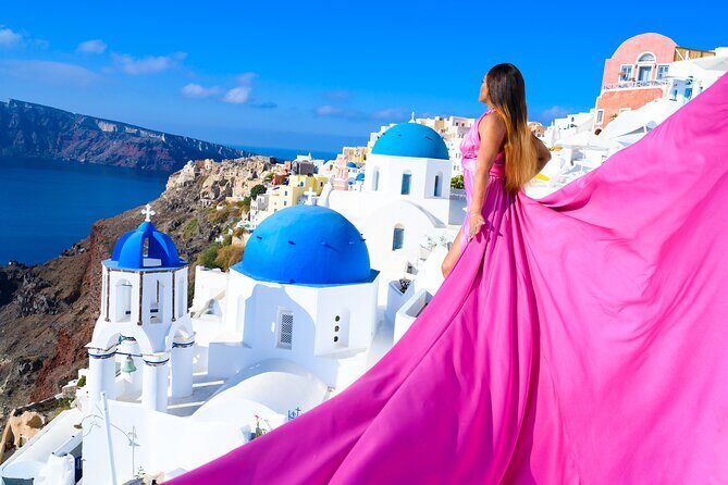 1-Hour Flying Dress Photoshoot, Instagram spots - Why This Flying Dress Photoshoot Hits Santorini’s Best Photo Angles