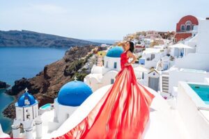 1-Hour Flying Dress Photoshoot, Instagram spots - Stop 2: Firostefani’s Blue-Dome Moments and Instagram-Ready Backdrops