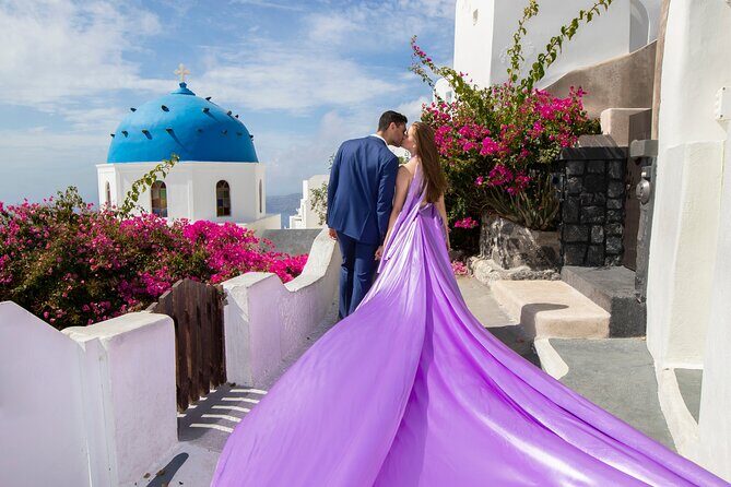 Amazing Flying Dress Photoshoot in Santorini - The floating-dress concept: what’s actually special here