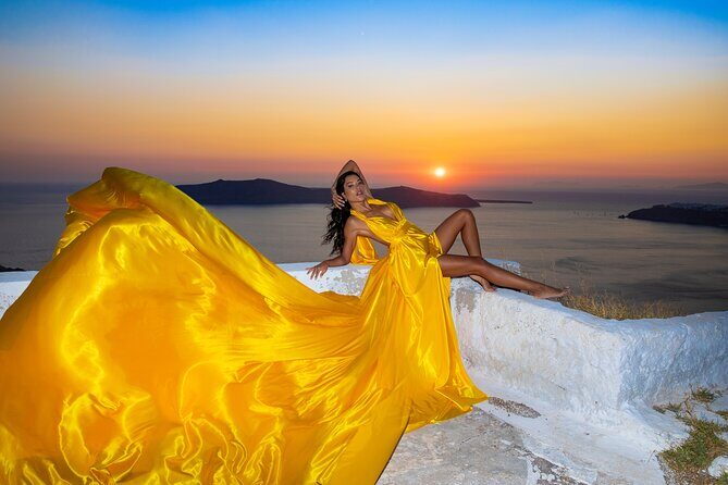 Amazing Flying Dress Photoshoot in Santorini - Choosing your flying dress: selection, fit, and comfort