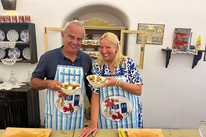 Cooking Class with Private Chef - prepare & enjoy local menu - Assyrtiko Wine: Included, Timed, and Part of the Meal