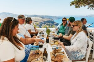 Fira: Guided Foodie Walking Tour with Tastings - Starting in Firostefani: Agios Gerasimos Square to the blue-domed church