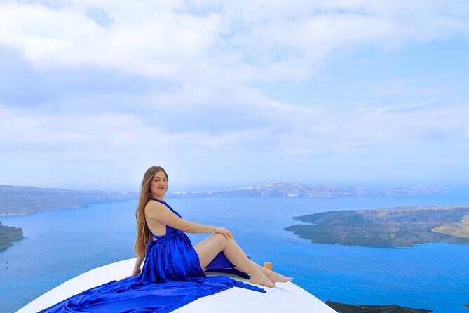 Flying Dress Photoshoot Experience in Santorini with pick up - Where you end up: iconic views, less public pressure