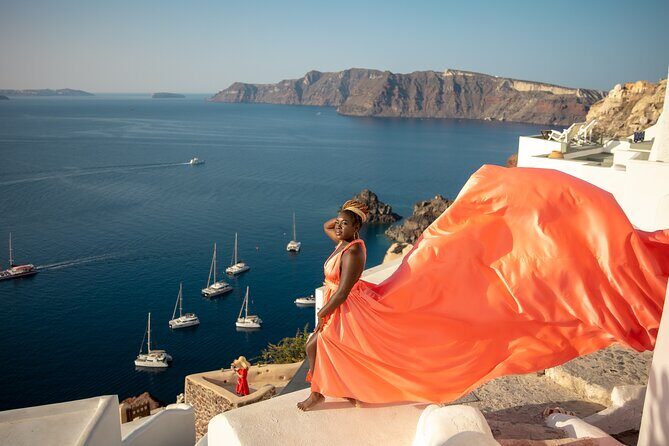Flying Dress Photoshooting Santorini - The photo results: your gallery link arrives within 7 days
