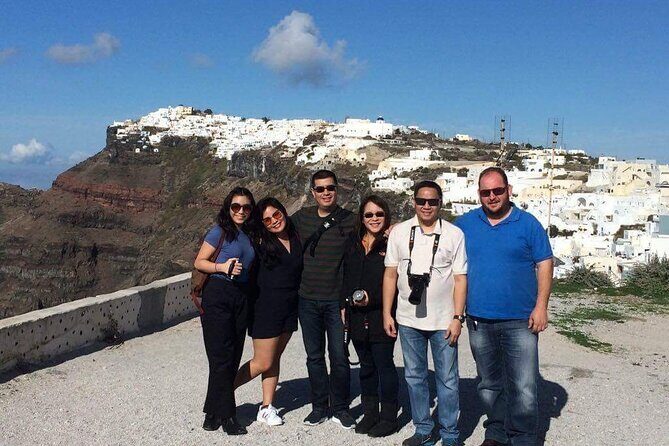Full Day Private Tour to Santorini - Perissa Black Sand Beach: Swim Time and Snack Break Energy