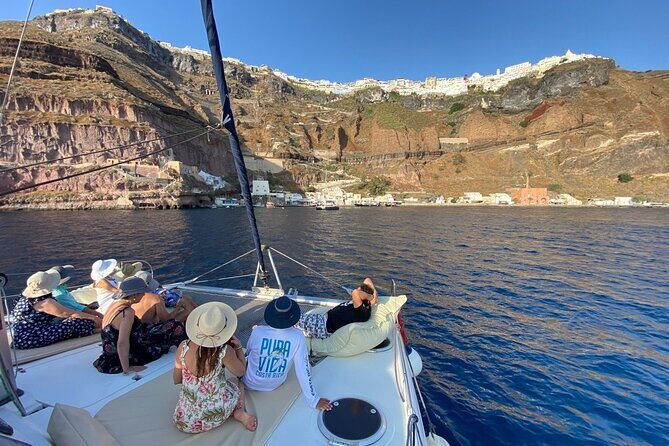 Full Day Santorini Catamaran Private Cruise with meal and transfer - A private catamaran day that actually feels like your schedule