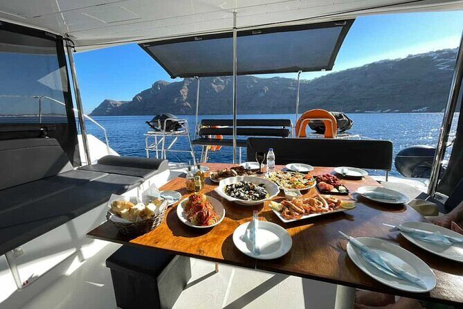 Half Day Premium Catamaran Cruise in Santorini including Oia - Sailing Santorini in about half a day