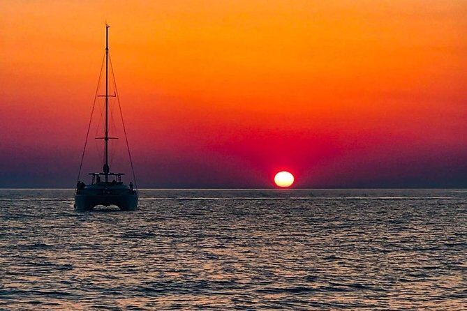 Luxury Small-Group Catamaran Cruise with BBQ, Open bar & Transfer - The catamaran route: caldera views with room to breathe