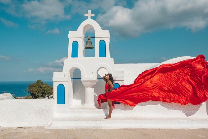 Oia Flying Dress Photoshoot Santorini - Booking Tips That Improve Your Chances of a Great Session