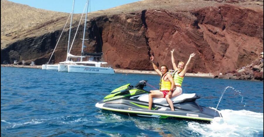 Perivolos: Private South Coast Discovery on a Jet Ski - Kampia Beach and White Beach: seeing Santorini from sea level