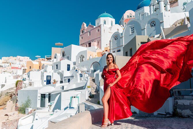 Photoshoot in Flying Dresses in Santorini - Stop 2: Imerovigli—Variety Without Losing the Mood