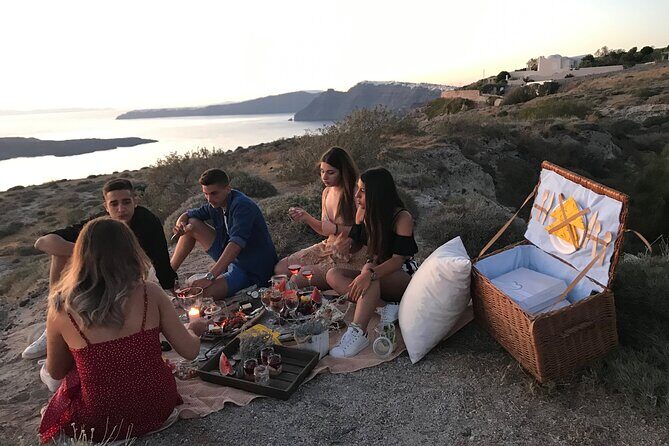 Private Santorini Sunset Picnic Experience - The real star: a secluded caldera sunset on the Megalochori side