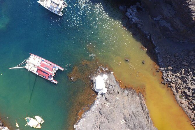 Sailing Catamaran Cruise in Santorini with BBQ, Drinks and Transfer - Red Beach Swim Break: Time-Saver Fun With Big-Color Caldera Rocks