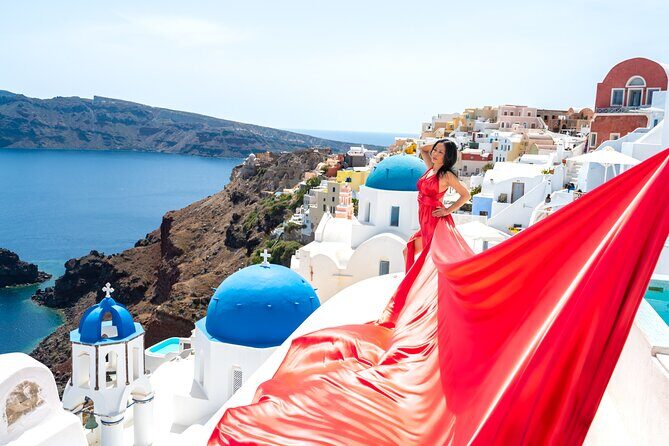 Santorini 2h Private Flying Dress Photoshoot with Transportation - The Big Idea: What Makes a Flying Dress Shoot Worth the Money