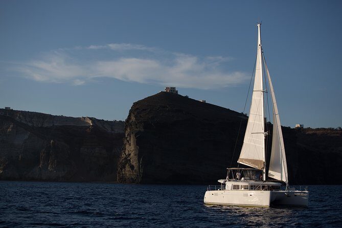 Santorini All-inclusive Catamaran Cruise with Thirassia Stop - Thirassia Swim Stop: Fishermen’s Island, Real Water Time