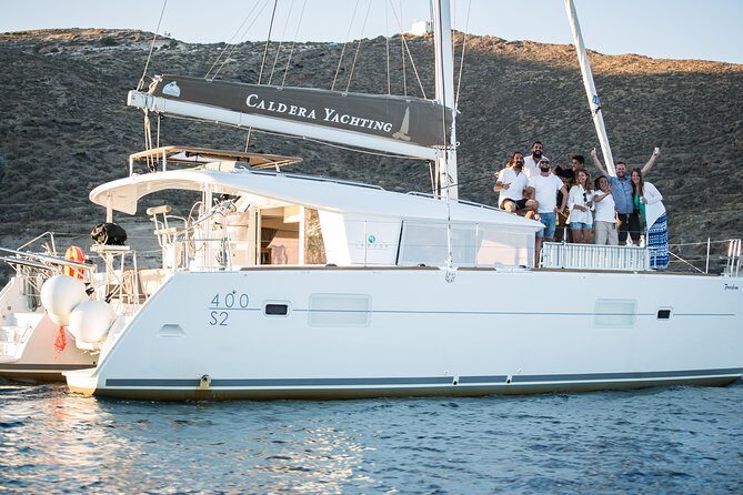 Santorini All-inclusive Private Catamaran Cruise - The 5-hour flow from Vlychada port and hotel pickup