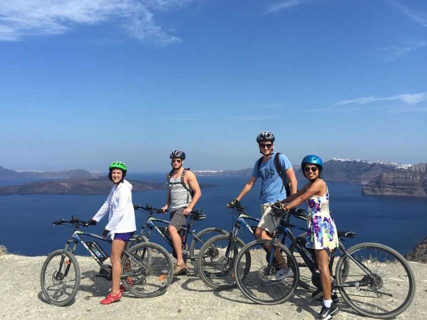 Santorini: Around the Island by Electric Bike - Venetsanos Winery stop: wine tasting with a view, plus snacks