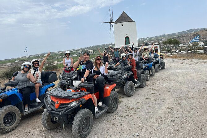 Santorini ATV-Quad Experience: Off-Road Adventure & Hotel Pickup - Riding toward windmills and Megalochori through vineyards