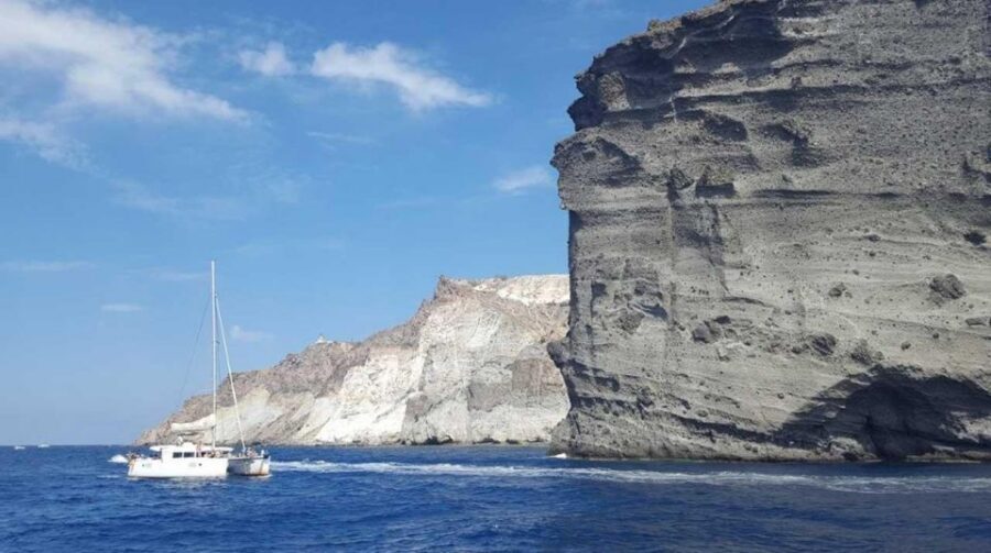 Santorini: Caldera Cruise with Greek Meal and Transfer - Entering Santorini’s Caldera by Catamaran (Instead of From the Road)