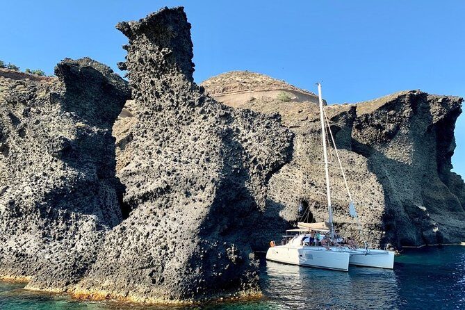 Santorini Caldera Gold Day Cruise with BBQ on board and Open Bar - Pickup, Timing, and the Small-Group Advantage (Max 16)