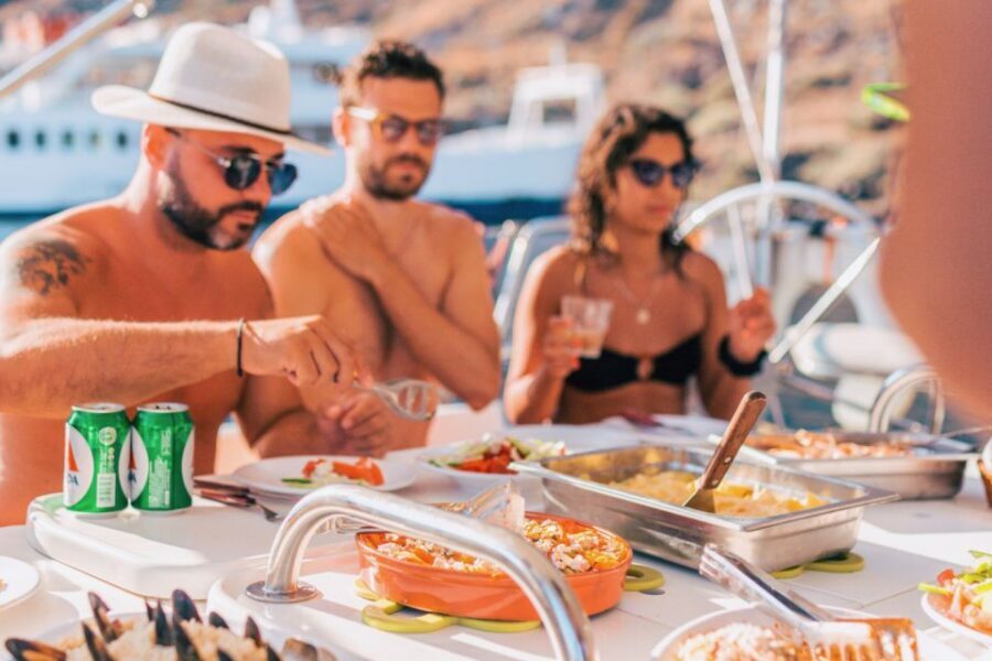 Santorini Caldera: Morning Sailing Cruise with Meal - Swimming at Mesa Pigadia: Clear Water and No Rush