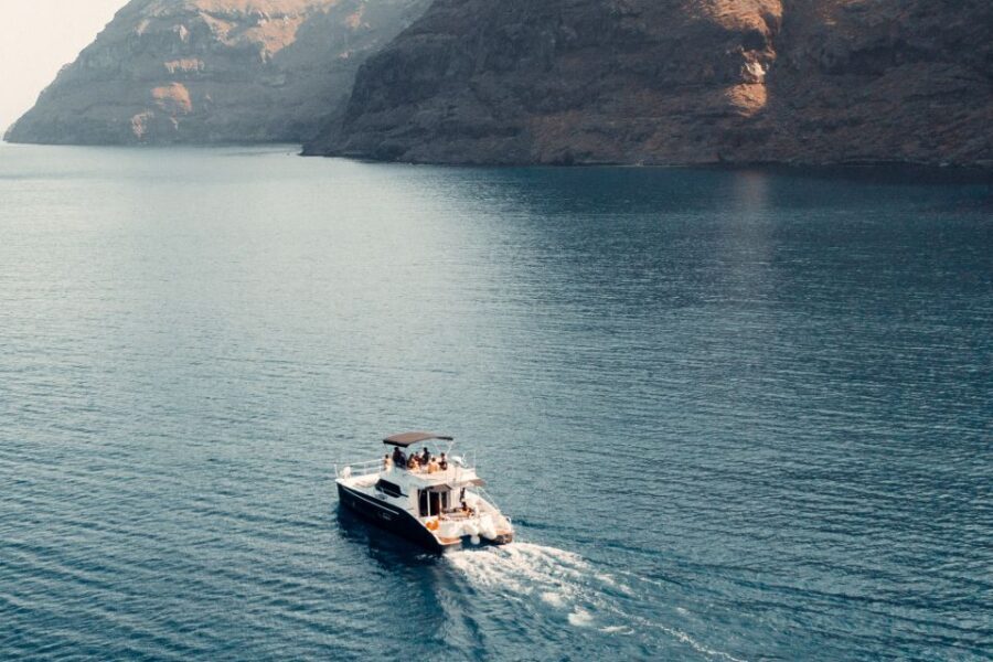 Santorini: Caldera Private Power Catamaran Cruise - Thirassia and Manolas: the Calmer Santorini Side