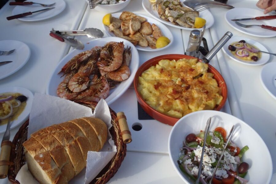 Santorini Caldera: Sunset Sailing Cruise with Meal - Palea and Nea Kameni: Volcano Water and the Hot Spring-Style Swim