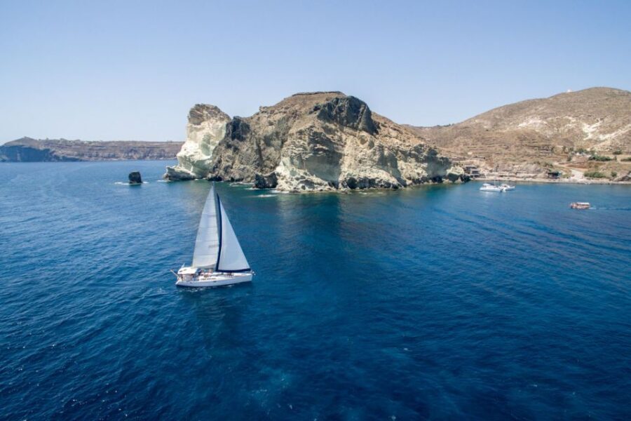 Santorini Caldera: Sunset Sailing Cruise with Meal - Mesa Pigadia: Your Best Chance to Swim and Snorkel
