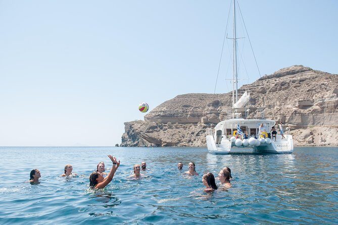 Santorini Catamaran Cruise with Fresh Meal and Open Bar - Snorkeling gear and swim aids: you don’t need to bring much