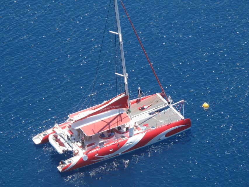Santorini: Dream Catcher 5-hour Sailing Trip in the Caldera - Private bays for swimming and snorkeling: the part you’ll remember