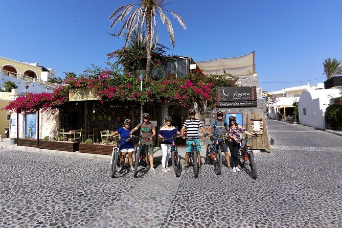 Santorini E-bike Adventures - The Original Bike Tours - Perivlos Black Beach to Quiet South-Coast Paths