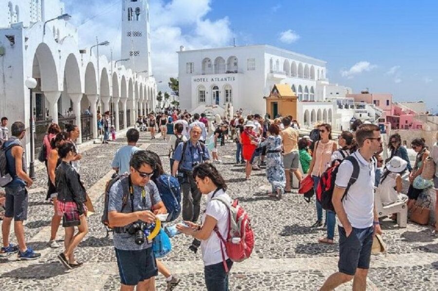 Santorini: Fira Town Walking Tour with Wine Tasting - Firostefani’s Blue Dome Church: the caldera-edge moment
