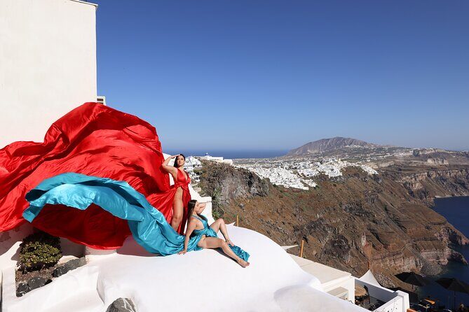 Santorini Flying Dress Photography - Included Extras: Edited Photos and a Social Video