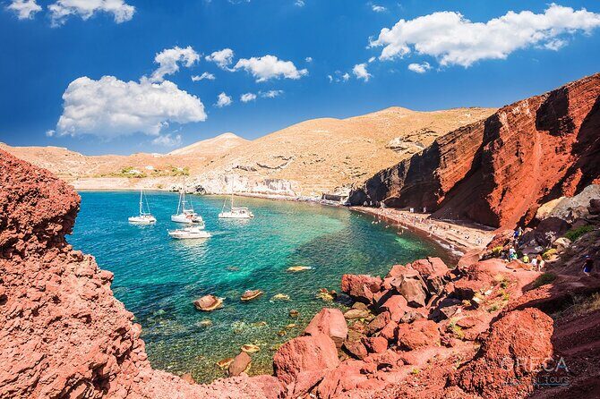 Santorini Full-Day Private Experience Wine Tasting Included - Kamari black sand: beach time when you want a calmer pace