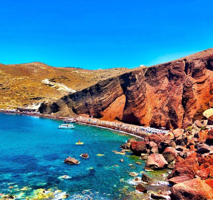 Santorini: Guided Island Day Trip with Beach Visit - Red Beach and Akrotiri village: a quick hit, not a beach day