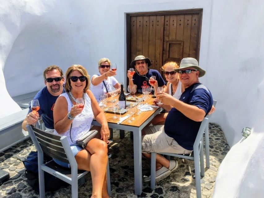 Santorini: Guided Tour to 3 Wineries with Wine Tastings - ANHYDROUS Cellar Door: outdoor garden tastings and pairings that make sense