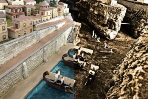 Santorini Lost Atlantis 9D Experience - The Megalochori museum stop: a 700 sqm setting built for the myth