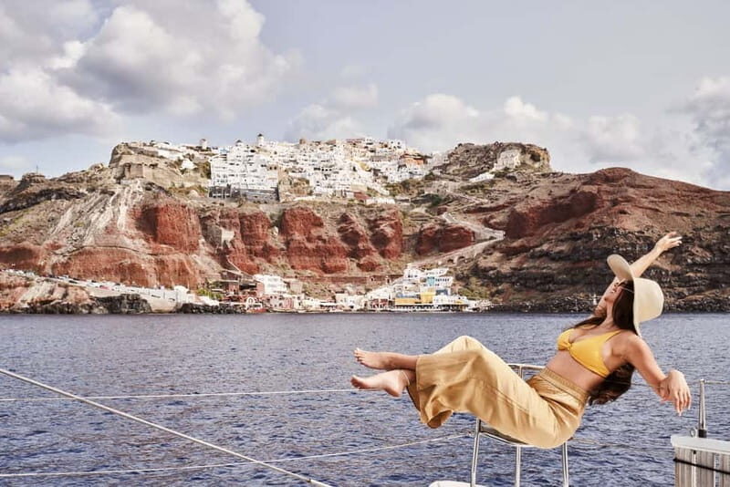 Santorini: Majestic Catamaran Cruise with Meal and Drinks - The itinerary in plain English: what each stop feels like
