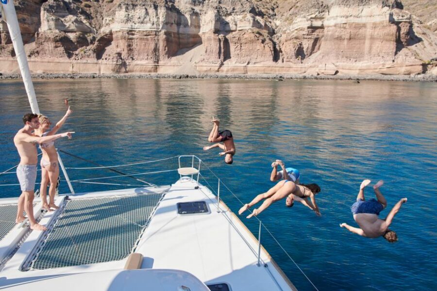 Santorini: Platinum Catamaran Cruise w/ BBQ Meal & Open Bar - Getting from your hotel to Vlychada without wasting your trip