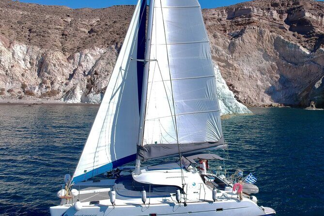 Santorini: Premium Small-Group Catamaran Cruise with Food/Drinks - Key things to know before you sail