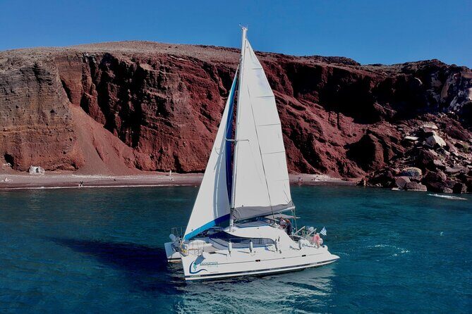 Santorini: Premium Small-Group Catamaran Cruise with Food/Drinks - Getting on board: pickup, quick orientation, and practical rules