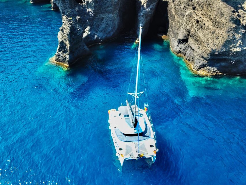 Santorini: Private All-In Catamaran Cruise, with Food|Drinks - Caldera Sightseeing: The Views, the Landmarks, and One Possible Detour