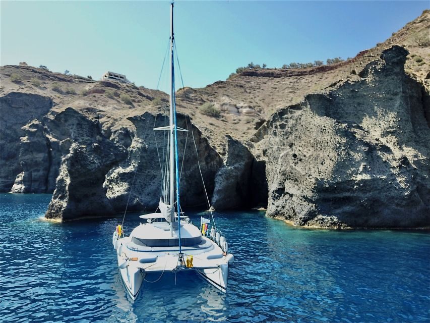 Santorini: Private All-In Catamaran Cruise, with Food|Drinks - Red Beach Swim Stop: Quick, Colorful, and Time-Limited