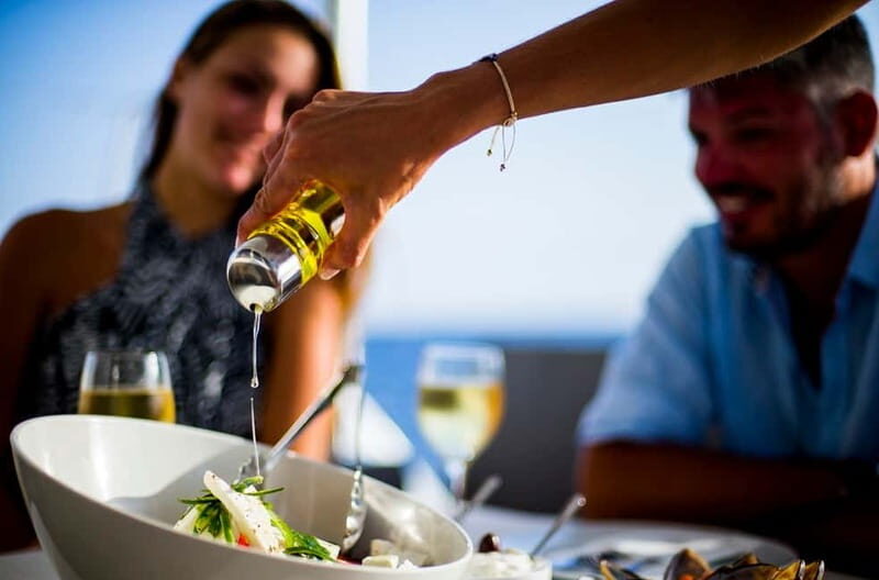 Santorini: Private Catamaran Cruise with BBQ Meal and Drinks - White Beach and Red Beach: the swim stops you’ll remember