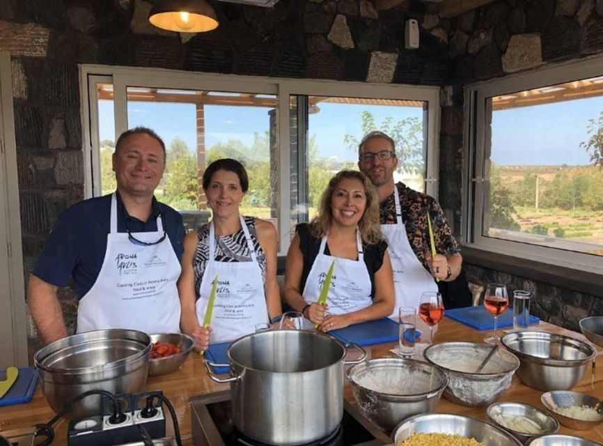 Santorini: Private Cooking Class and Wine Tasting Tour - Volcanic Vineyards and Basket Vines: Where the Flavor Starts