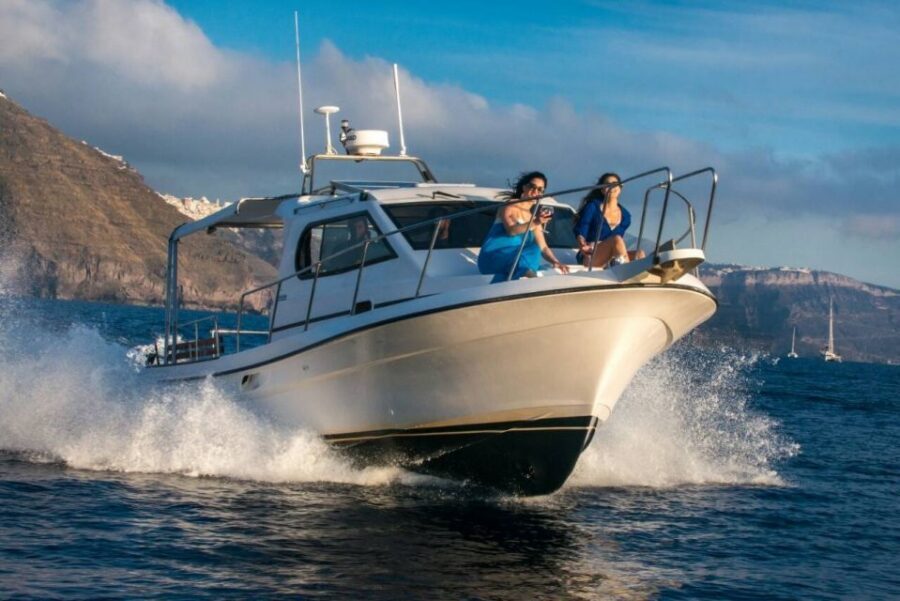 Santorini Private Cruise boat fishing tour - BBQ, Snorkeling - Fishing With Captain Makis and Elias: it’s personal, not performative