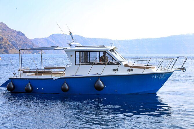 Santorini Private Cruise Sightseeing Tour with BBQ and Drinks - From Ormos Ammoudiou to Santorini Volcano: the core stop