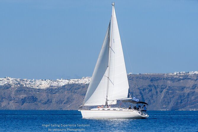 Santorini Private Daytime Sailing Cruise with Meal, Drinks &Transfer included - Thirasia Swim Bay: The Caldera’s Best Break from Sitting