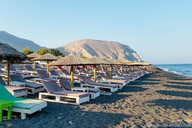 Santorini Private Highlights Tour & Wine Tasting with local guide - Perissa Black Sand Beach: Relax Time Without Losing the Plan
