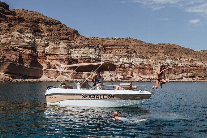 Santorini Rent a Boat Without License - Choosing the Karel Paxos or Karel Ithaca for Your Day